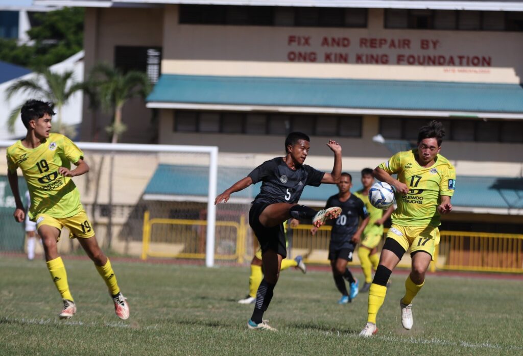 PFF U19 boys Group B tournament starts this June in Cebu. In photo are CVFA's U19 players (in yellow jersey) fights for ball possession during one of their matches in last year's PFF National Championships-second division group stage at the CCSC. | Photo from PFF Facebook page