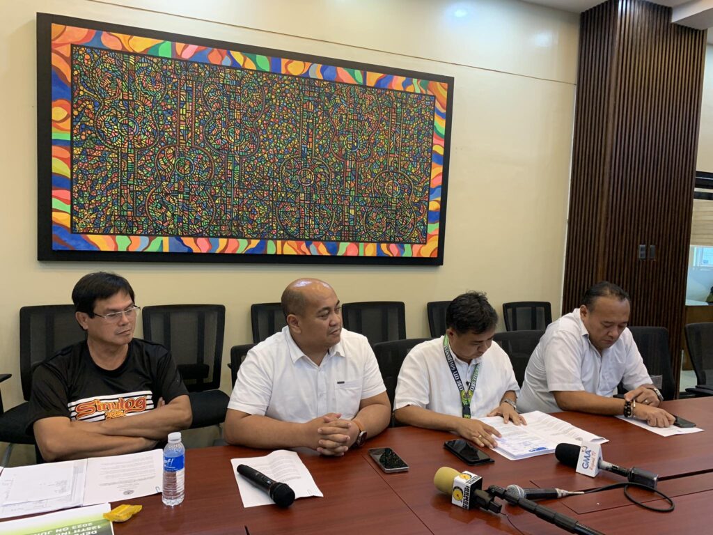 Cebu City to hold ‘Garbo sa KaBarangayan’, street dancing to celebrate Independence Day. In photo are Elmer “Jojo” Labella (from left), Sinulog Foundation executive director; Lawyer Collin Rosell, city administrator; Lawyer Jerone Castillo; and Ernest Herrera, Mayor’s special assistant; talking to the media on Thursday, June 8. | Niña Mae Oliverio 