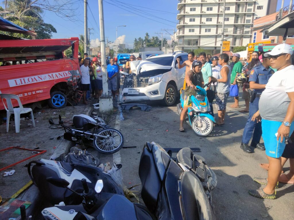 Five vehicles are involved in a road accident today, June 24, in Barangay Jubay, Liloan town in northern Cebu. | Paul Lauro