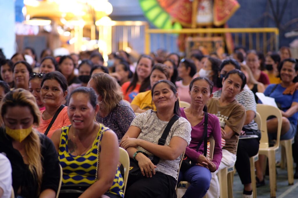 Beneficiaries of the livelihood assistance in Olango Island, Lapu-Lapu City, patiently waited for their turn to receive the P5,000 cash assistance.