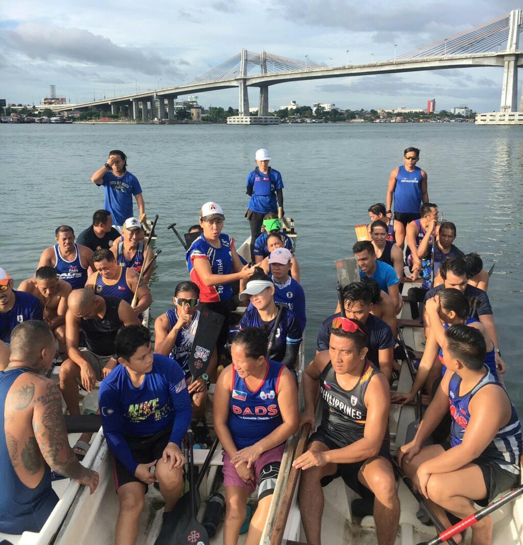 PADS Dragon Boat Team during one of their practices along Mactan Channel.