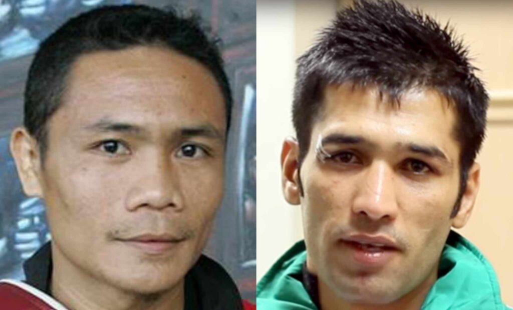 Donnie Nietes (left) and Muhammad Waseem (right).