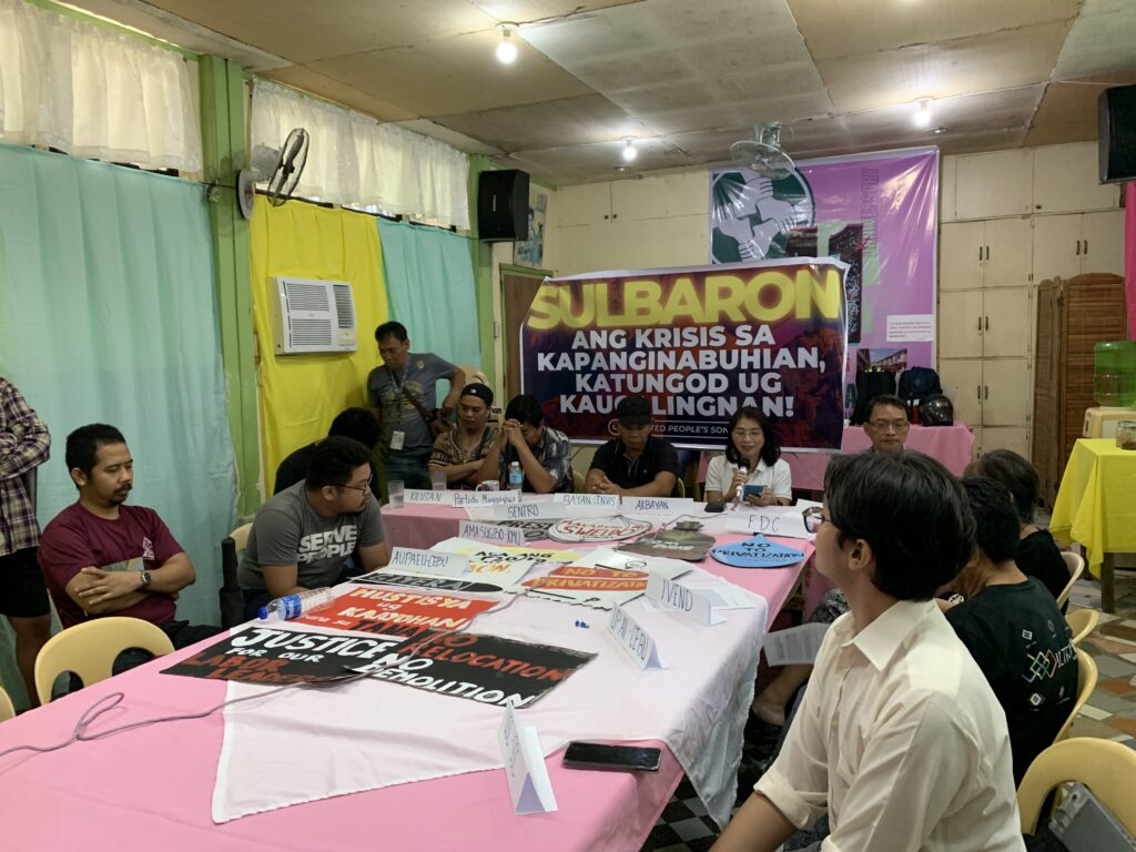 Members of various progressive groups in Cebu attend a press conference to express their sentiments on the presidency of Ferdinand Marcos Jr.