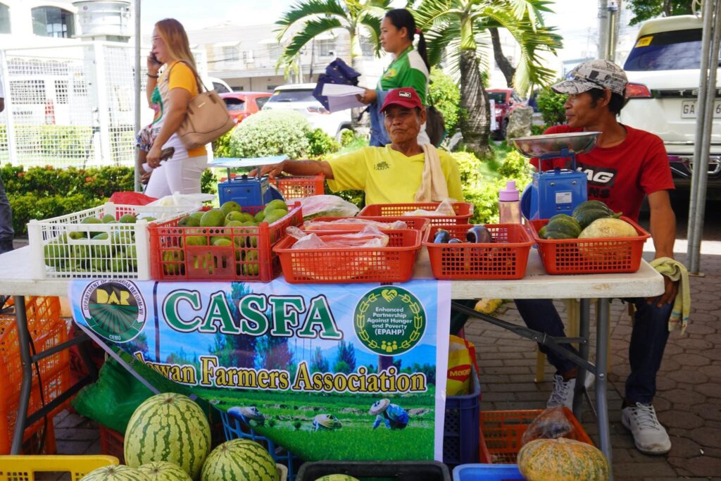 Farmers sell some of their produce during the launching of Nutrition Month in Cebu City early this month. | Wenilyn Sabalo