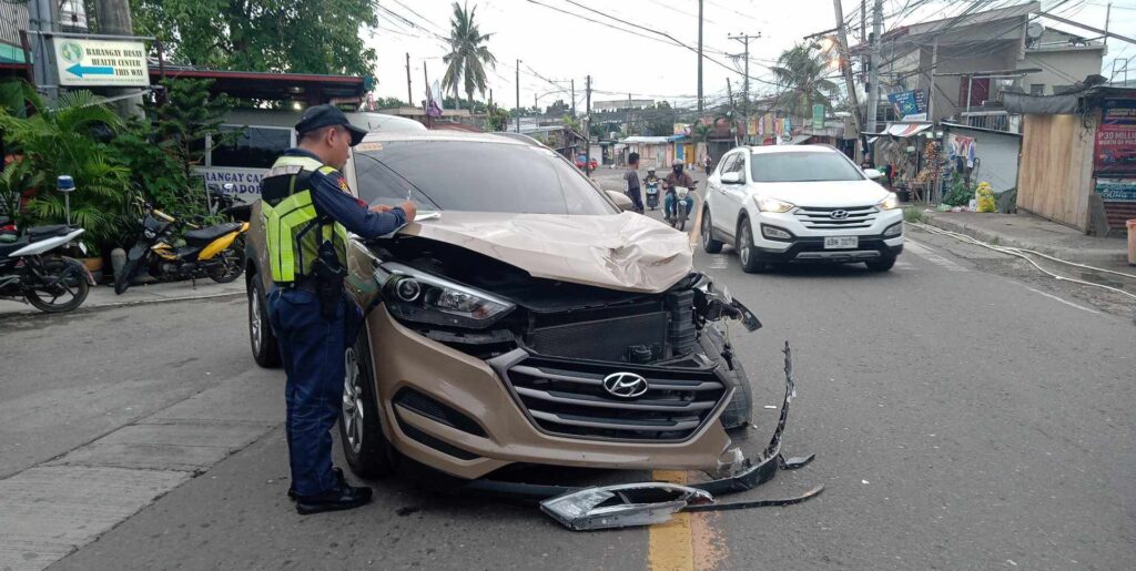 Busay accident: Wayward SUV crashes into cashier’s booth of gasoline station; 2 injured. The front part of the SUV is damaged after it crashed into a cashier's booth of a gasoline station in Barangay Busay, Cebu City at past 4 a.m. today, July 22. | Paul Lauro