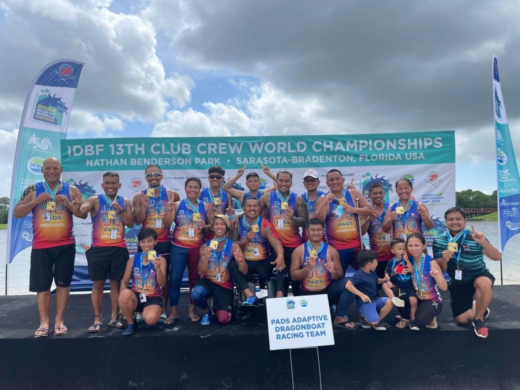 Photo caption: PADS dragon boat team during their campaign in the IBD Club Crew World Championships in Sarasota, Florida, last year. | Photo from PADS