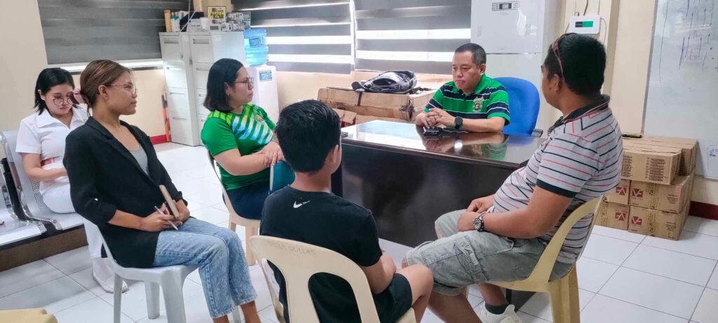 The 12 year-old boy, who drove a pickup truck that hit another vehicle, was accompanied by his father to meet with social workers and CT-TODA Chief Jonathan Tumulak on Thursday, July 13. | CT-TODA photo