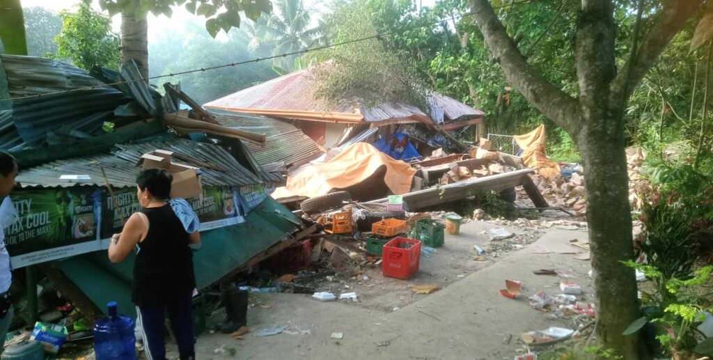 How sleeping late saved a lola, her family from a truck that fell from a ravine in Tabogon. Editha Nacor's house and store are damaged by a truck that fell off a ravine and landed in Nacor's house and wrecking his store in Barangay Tabogon, Cebu on August 1. | Paul Lauro