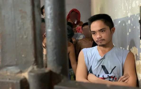 Simeon Gabutero Jr. inside his detention cell. 