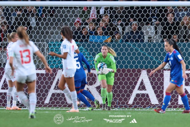 The Philippines’ Olivia McDaniel during a match against Switzerland at the Fifa Women’s World Cup. Photo from Philippine Women’s National Football Team