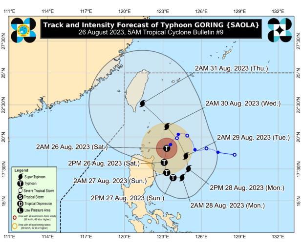 Track of Typhoon Goring from Pagasa’s website