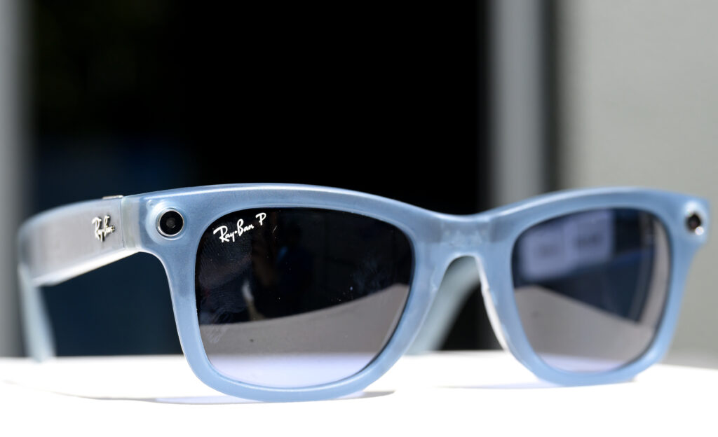 A pair of Ray-Ban Meta 2nd generation smart glasses is seen on display during the Meta Connect Developer Conference at Meta's headquarters in Menlo Park, California on Wednesday September 27, 2023. | 