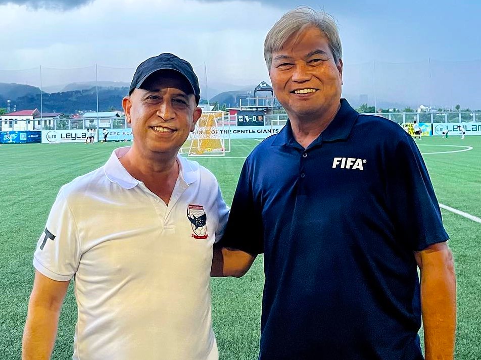 Cebu football Club (CFC) CEO Ugur Tasci and Philippine Football Federation (PFF) president Mariano Araneta.
