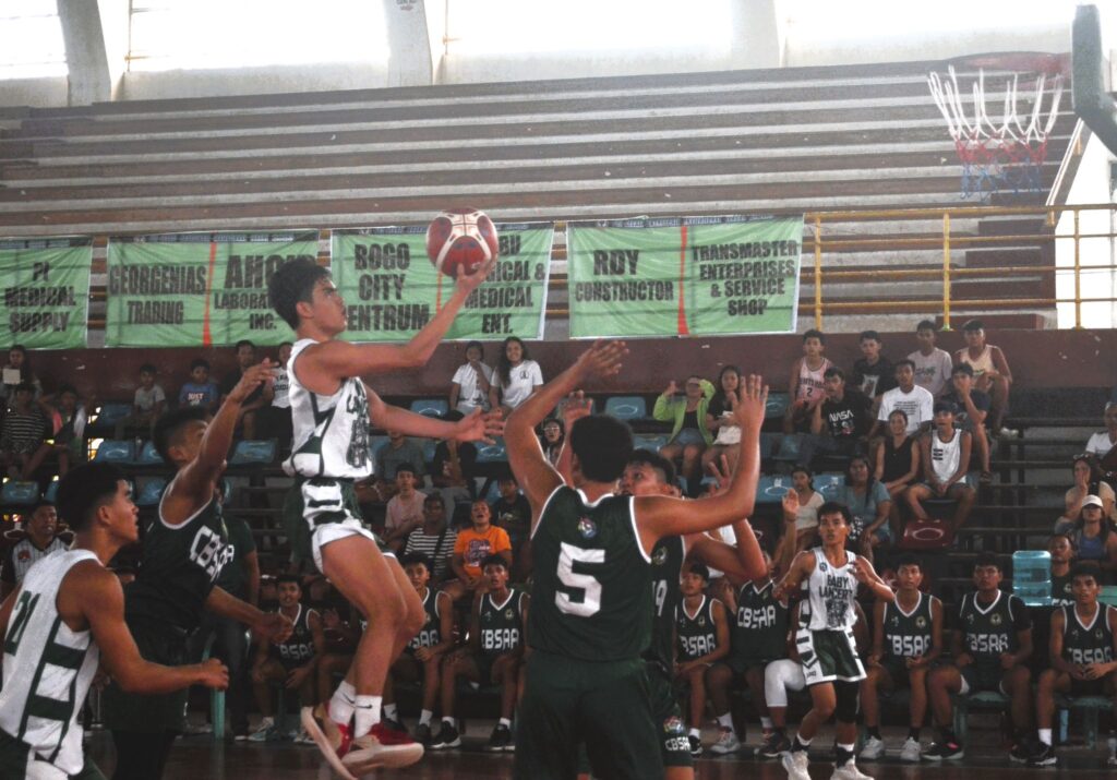 UV Baby Green Lancers forward Nathan dela goes for a layup during their game in the Dodong Junie Martinez CESAFI Pre-Season Tournament in Bogo City.