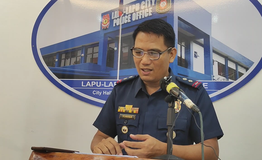 Police Lieutenant Colonel Christian Torres explains the transfer of three Lapu-Lapu City police who have relatives running in the BSKE.