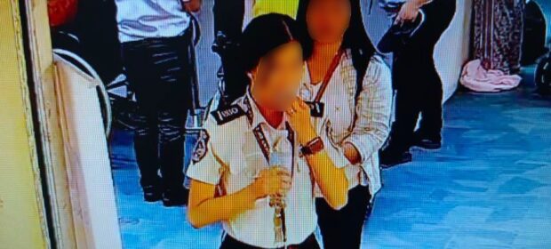 Photo of the NAIA security personnel who swallowed the $300 bills that she allegedly stole from a Chinese traveler.