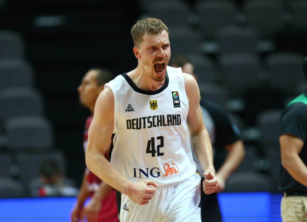 Germany's Andreas Obst is seen in action during their game against Mexica in the FIBA Olympic Qualifying tournament on June 29, 2021. REUTERS/Antonio Bronic/File Photo