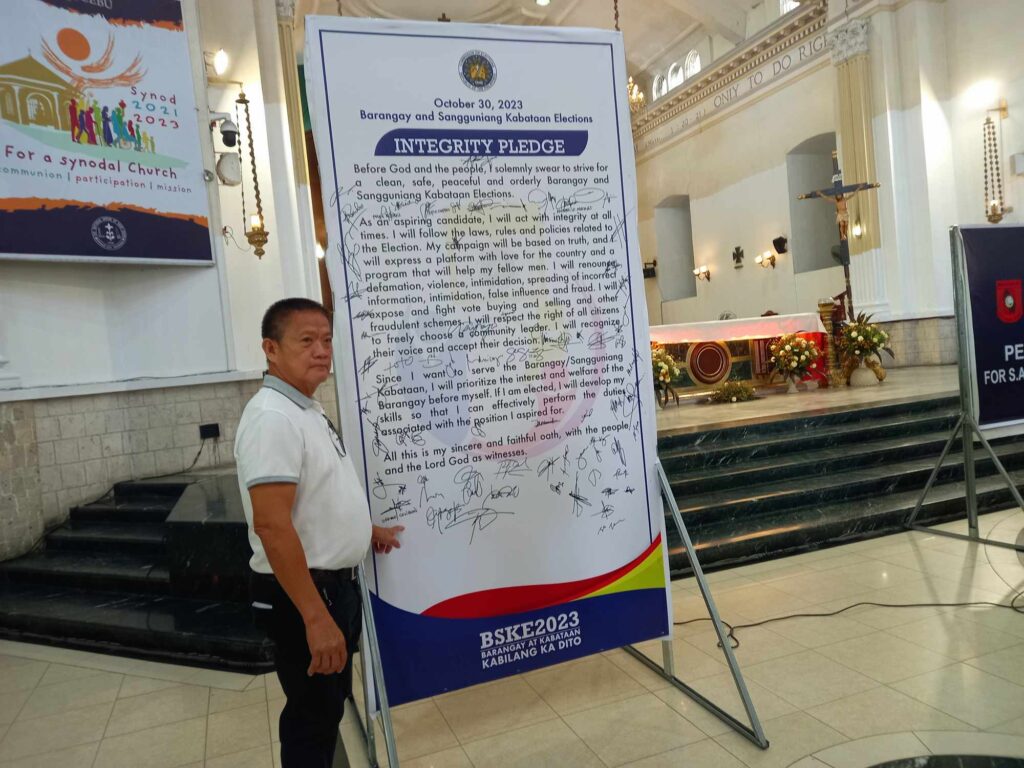 Thisis the peace covenant for the elections that the Mandaue candidates signed today, September 15, 2023.| Mary Rose Sagarino
