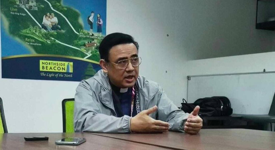 An exorcist, Fr. Jose Francisco Syquia, who is the head of the Commission on Extraordinary Phenomena for the Archdiocese of Manila, talks about tough love and the dangers of the internet and social media on children during a meeting with some of the media at the International Eucharistic Congress Convention Center of Cebu or IEC3 in Cebu City on August 25. | Mary Godinez