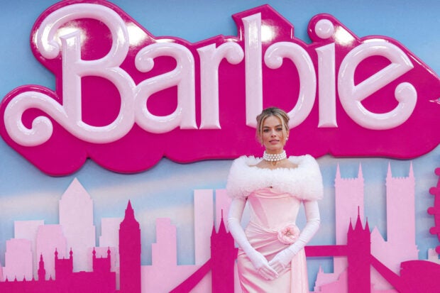 Margot Robbie attends the European premiere of “Barbie” in London, Britain July 12, 2023. (REUTERS)