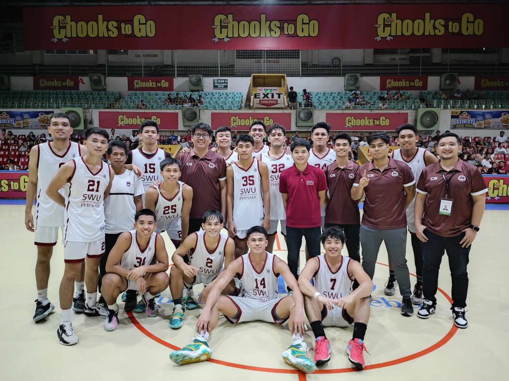 The SWU-Phinma Cobras and team officials pose for a photo after their win in the Cesafi on Sunday, Oct. 1.