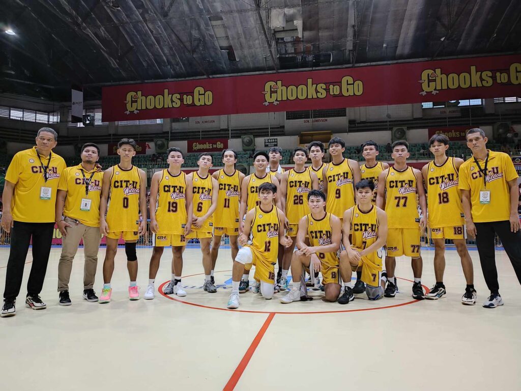 CIT-U Wildcats players and coaching staff after their game in the Cesafi on Sunday.