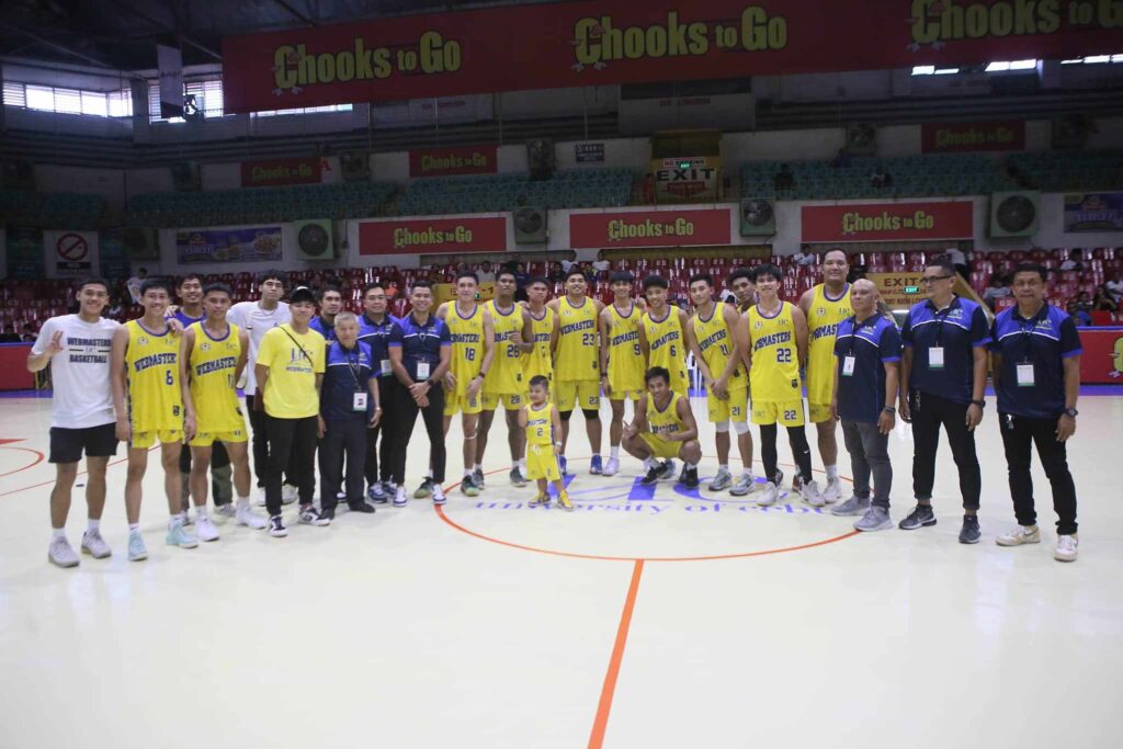 The UC Webmasters players and coaches pose for a photo after their game in the Cesafi.