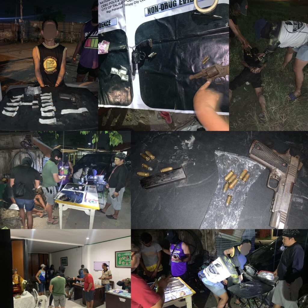Suspected shabu worth P25,500 and various firearms were confiscated during a buy-bust operation in Sitio Rattan, Barangay Tangke, Talisay City, Cebu last October 6,2023