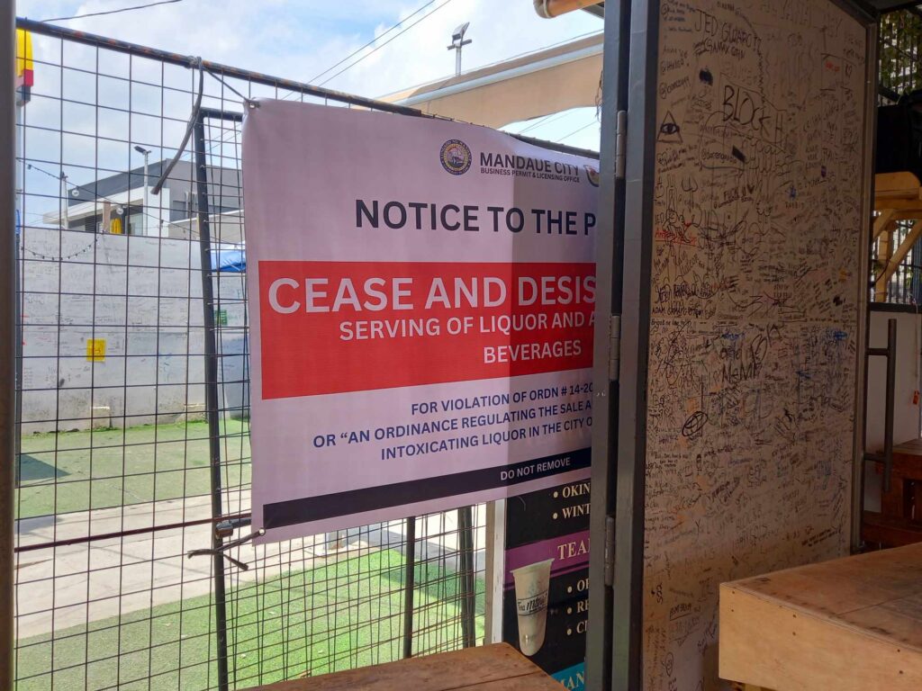 A cease-and-desist order to sell liquor has been served to owners of six stores in front of a university in Mandaue City. | Mary Rose Sagarino