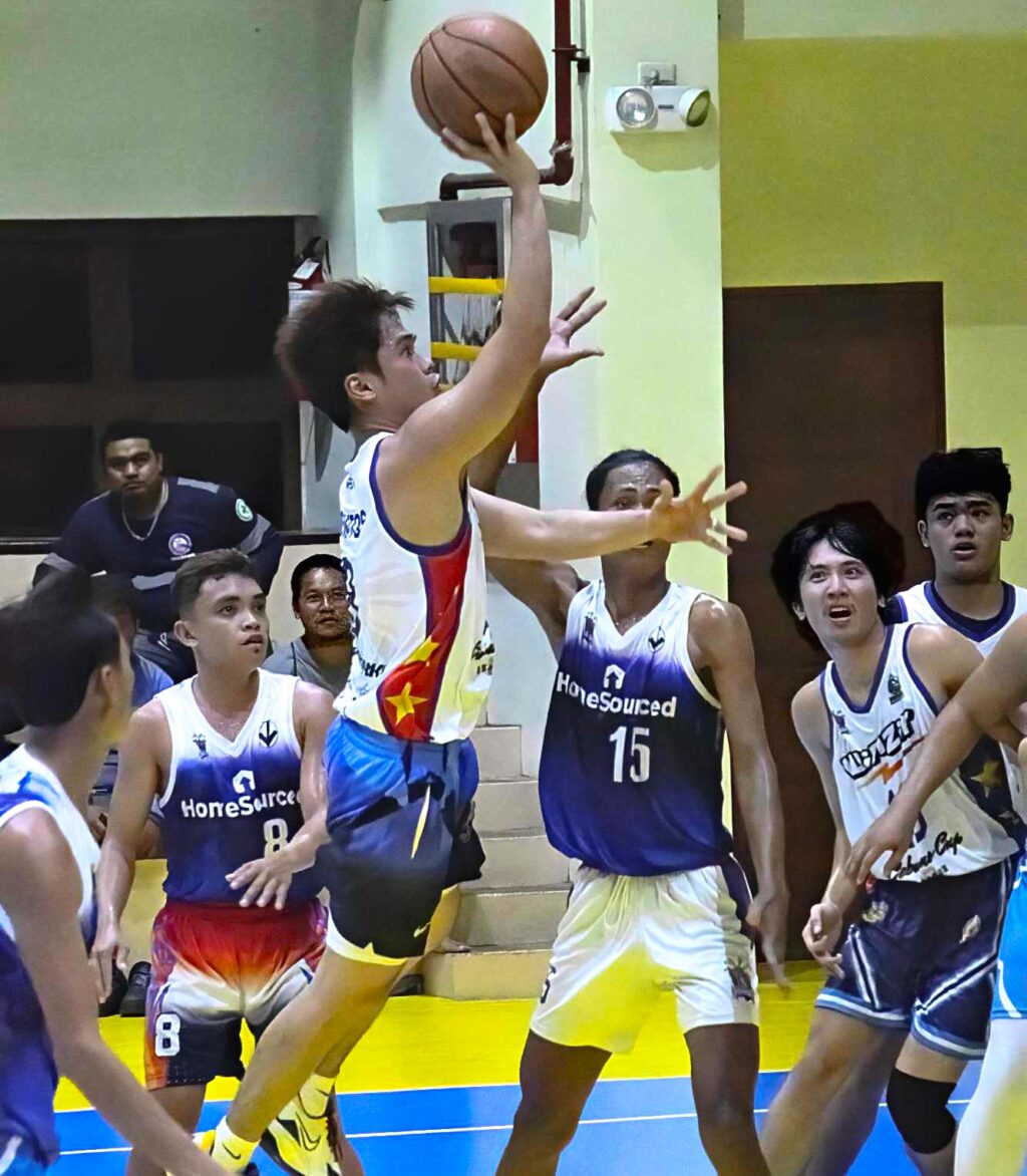 MPBA Season 2: A player from Team Banilad-Luigi Bercede goes for a tear drop during their game against Home Sourced in the MPBA Season 2: Cebuano Cup. | Photo from the MPBA