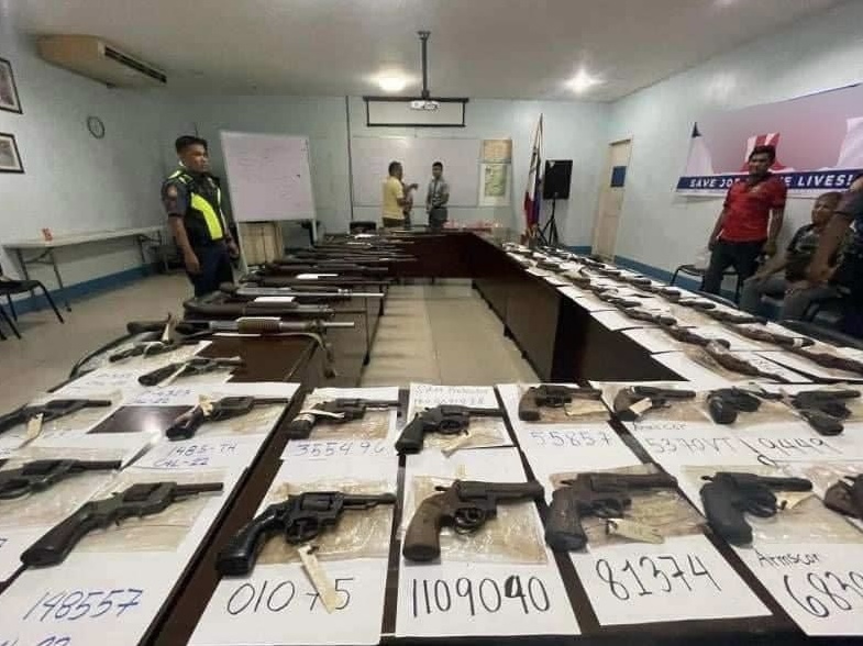 60 firearms inside abandoned office in Cebu City turned over to police