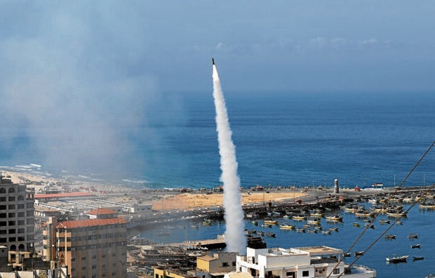 DFA says 5 Filipinos missing amid conflict in Israel. In photo are Rockets fired by Palestinian militants into Israel, in Gaza City October 7, 2023. (REUTERS)
