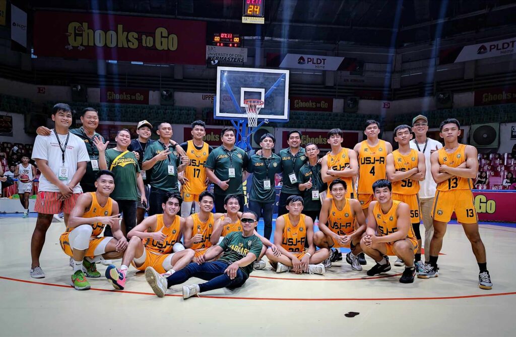 The USJ-R Jaguars players and coaching staff after their game in the Cesafi on Sunday, November 12.