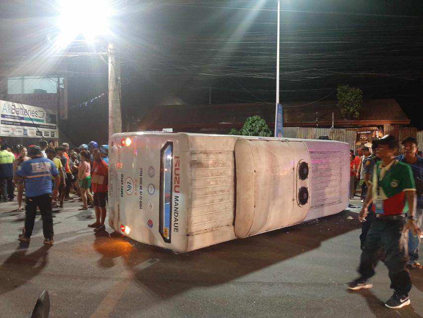 A call center agent, who is a passenger of the modern jeepney that fell on its side, dies when she hit her head on the side of the vehicle during the accident. | Mary Rose Sagarino