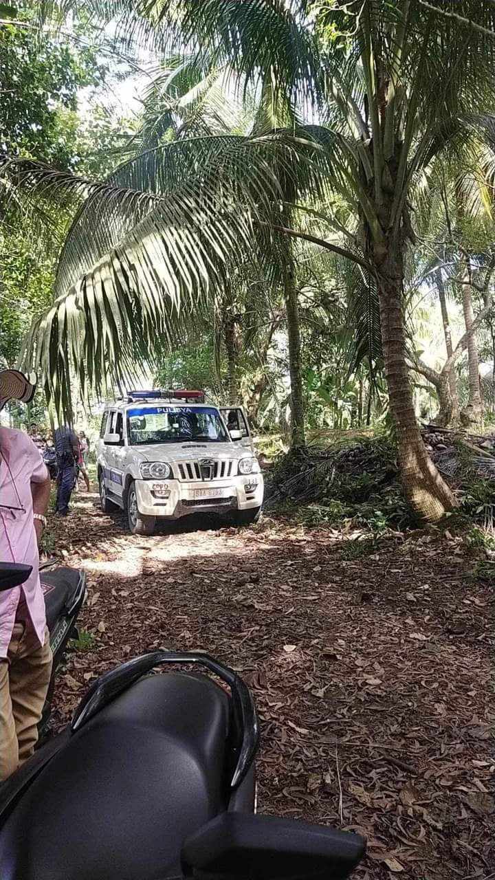 Members of the Tudela Police join the search for the missing caretaker in Barangay Villahermosa, Tudela Town in Camotes Islands. | Contributed photo via Paul Lauro