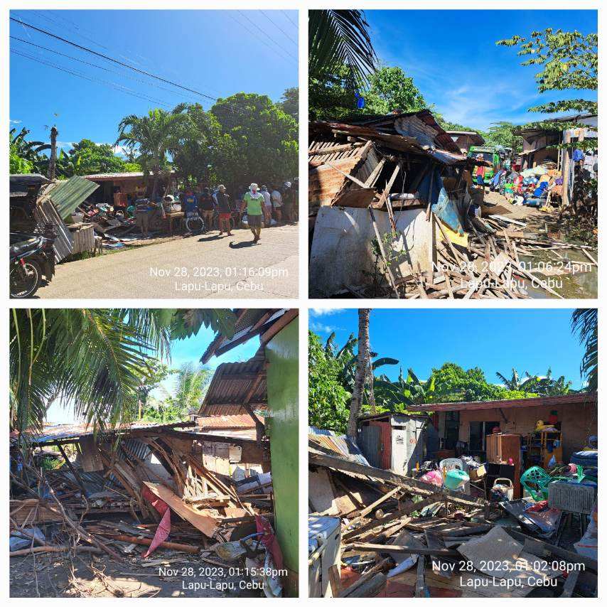 Here are some scenes of the demolition in Barangay Bankal, Lapu-Lapu City this morning. | Lapu-Lapu City Police Office
