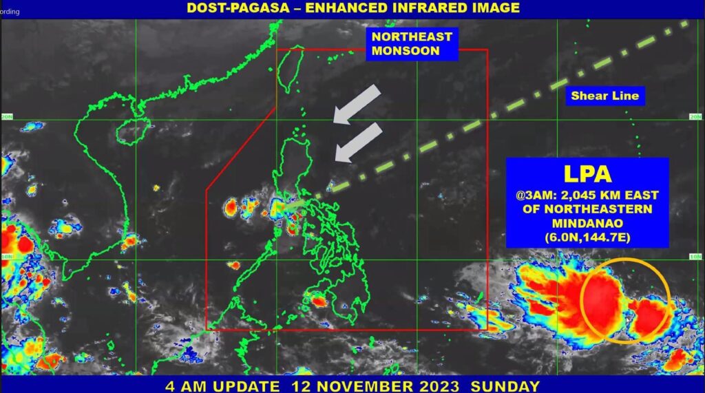 LPA monitored by Pagasa-Mactan, hot weather still prevails in Cebu. Photo is an enhanced image by DOST-Pagasa