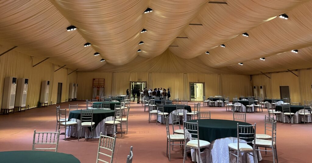 the inside of the tent at mandani bay