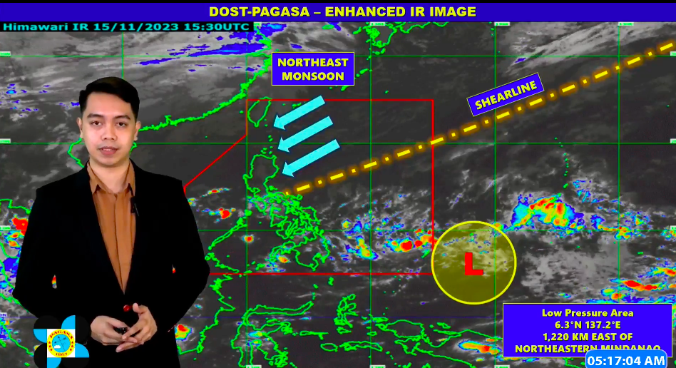 Weather specialist Patrick Del Mundo reports for Pagasa on Thursday, November 16, 2023.