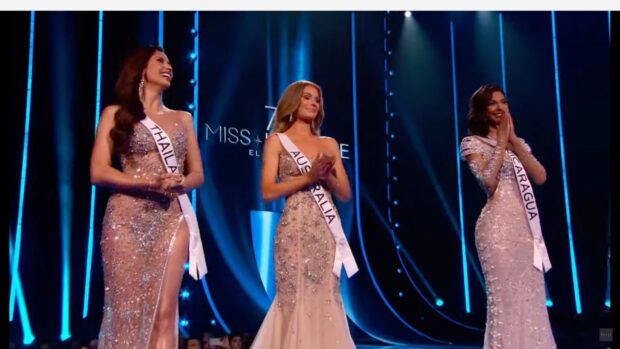 Misses Thailand, Australia, and Nicaragua are the final three in Miss Universe 2023. Image: YouTube/Miss Universe