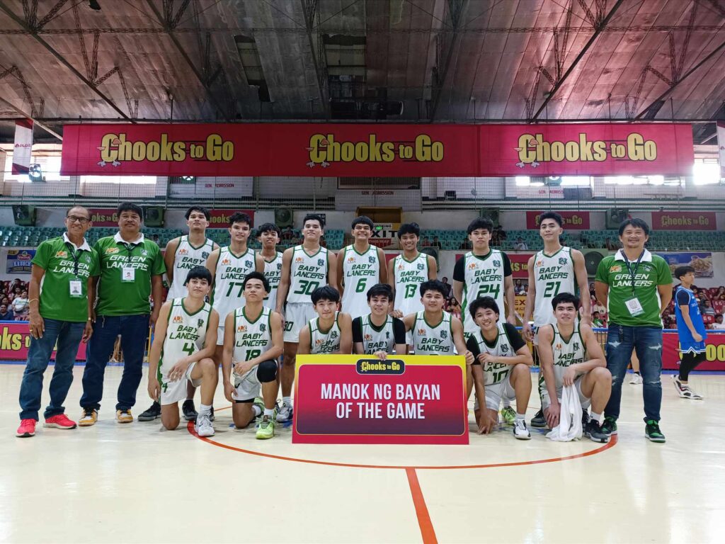 UV Baby Green Lancers players and coaching staff pose for a group photo after beating USJ-R in the semifinals of Cesafi Season 23.