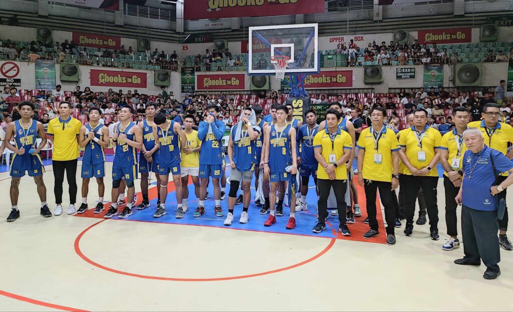 UC Webmasters men's basketball team after Game 3 of their Cesafi Best-of-Three finals versus UV Green Lancers.