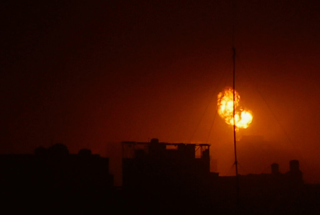 Israel intesifies air strikes. Photo shows an explosion taking place during Israeli air strikes over Gaza. | Reuters