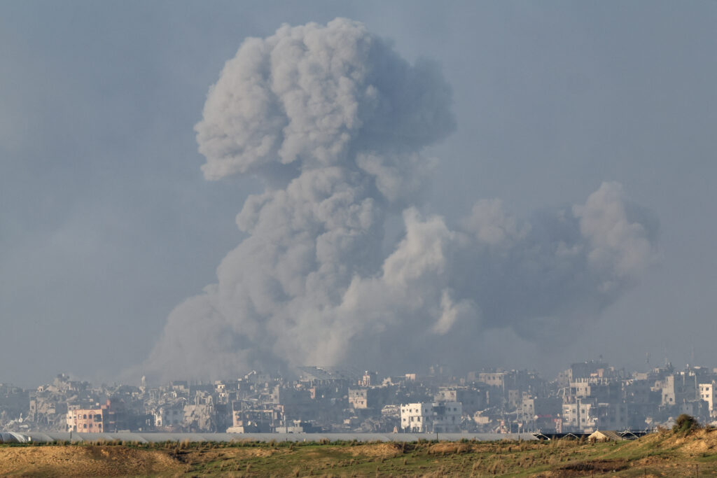 Smoke rises ovevr Gaza