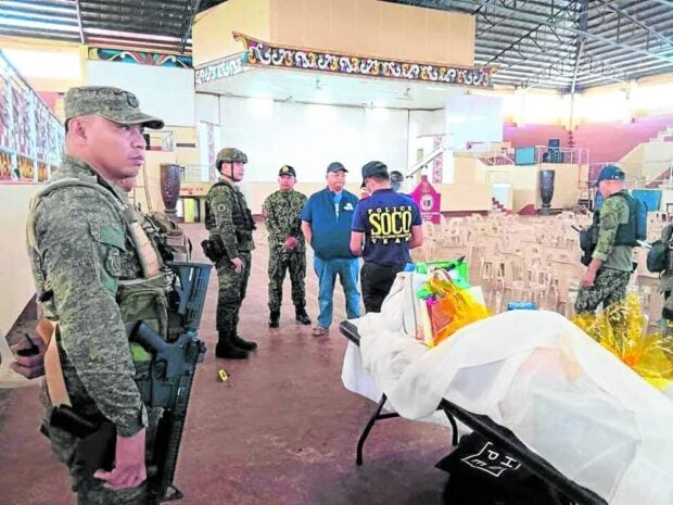Four killed, 50 wounded in bombing attack during Mass at Mindanao State University. Soco processes the crime scene of the bombing attack in MSU on Sunday.