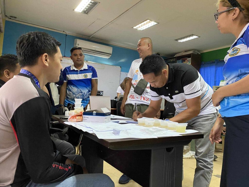 Officials and employees of Brgy Basak in Lapu-Lapu City were subjected to random and surprise drug test on Jan. 12, 2024.