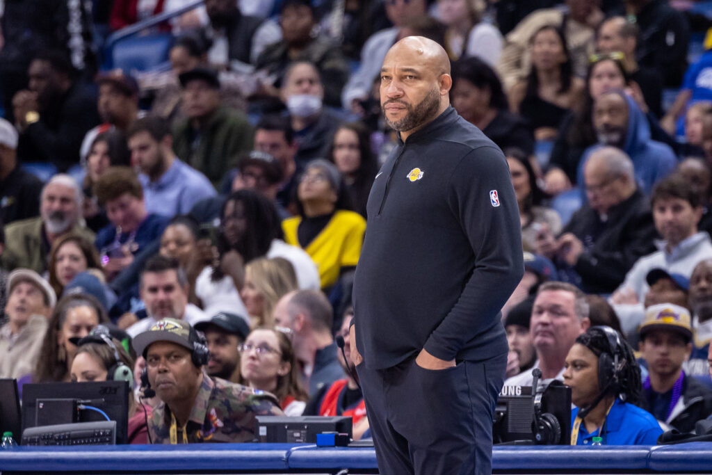 FILE PHOTO: Dec 31, 2023; New Orleans, Louisiana, USA;  Los Angeles Lakers head coach Darvin Ham looks on against the New Orleans Pelicans during the first half at Smoothie King Center./Stephen Lew-USA TODAY Sports/File Photo