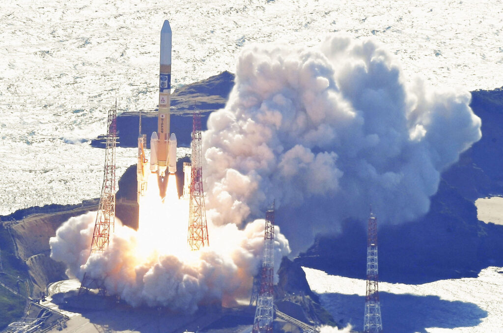 Japan Moon Sniper attempts historic lunar landing. H-IIA rocket carrying the national space agency's moon lander is launched at Tanegashima Space Center on the southwestern island of Tanegashima, Japan in this photo taken by Kyodo on September 7, 2023. Mandatory credit Kyodo/via REUTERS/File Photo