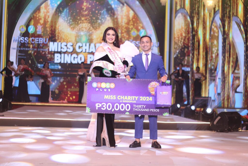 Miss Cebu 2024 Zoe Cameron receives Miss Charity Award from BingoPlus