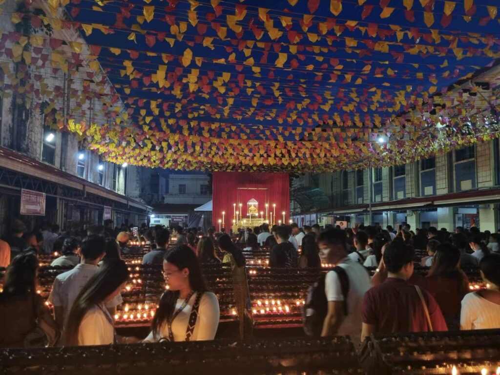 Apart from the rhythmic dances and delicious foods, Sinulog in Cebu is celebrated by locals and visitors alike by lighting candles and worshipping the child image of Jesus, Señor Sto. Niño. | Khryss Melchor Gabuya